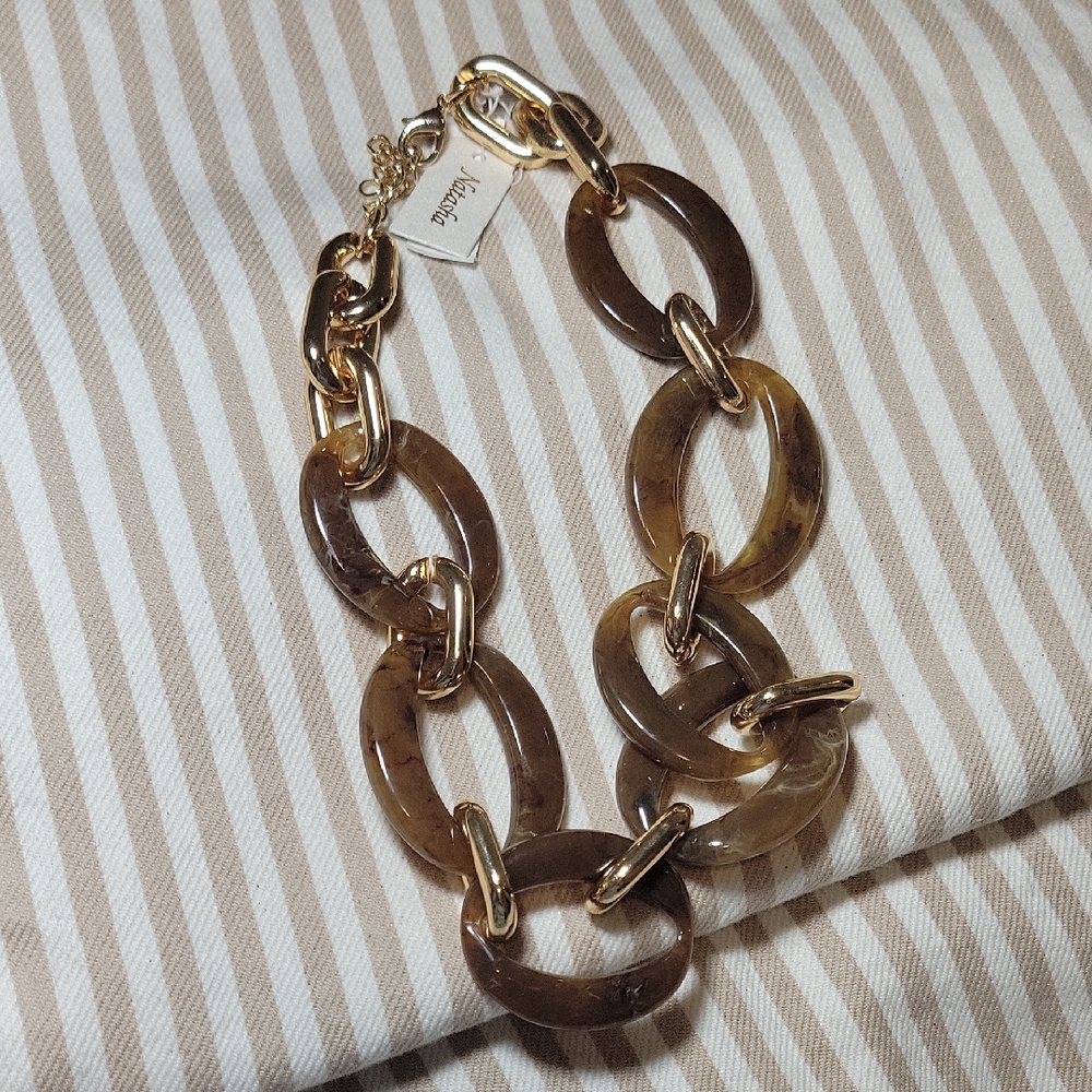 Gold and Tan Necklace